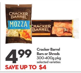 Longo's Cracker barrel bars or shreds offer