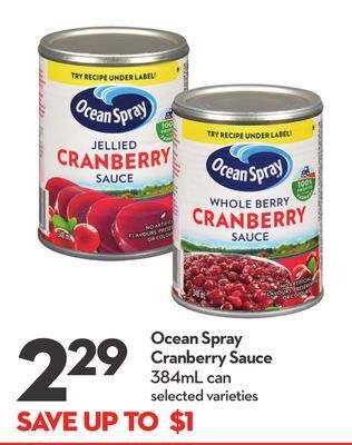 Longo's Ocean spray cranberry sauce offer