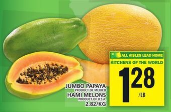 Food Basics Jumbo papaya or hami melons offer