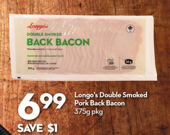 Longo's Longo's double smoked pork back bacon offer
