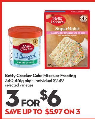 Longo's Betty crocker cake mixes or frosting offer