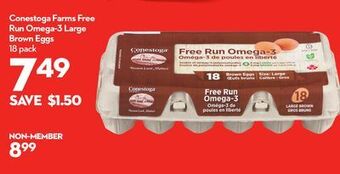 Longo's Conestoga farms free run omega-3 large brown eggs offer