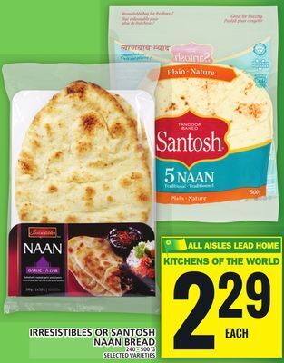 Food Basics Irresistibles or santosh naan bread offer