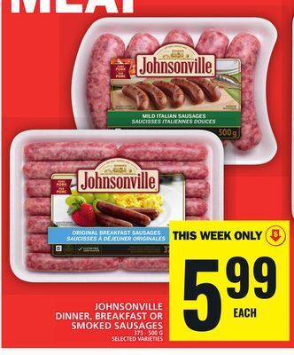Food Basics Johnsonville dinner, breakfast or smoked sausages offer
