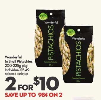 Longo's Wonderful in shell pistachios offer