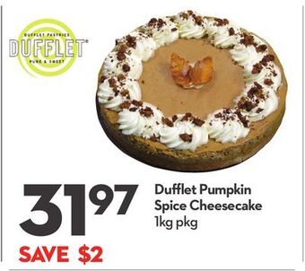 Longo's Dufflet pumpkin spice cheesecake offer