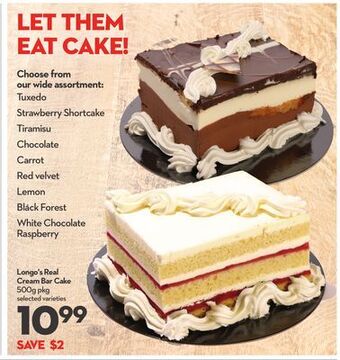 Longo's Longo's real cream bar cake offer