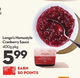 Longo's Longo's homestyle cranberry sauce offer
