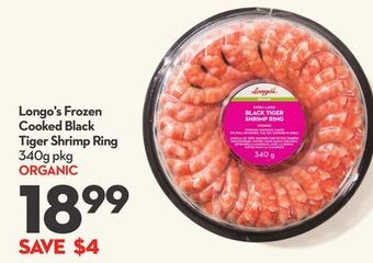 Longo's Longo's frozen cooked black tiger shrimp ring offer