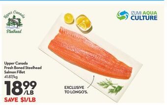 Longo's Upper canada fresh boned steelhead salmon fillet offer