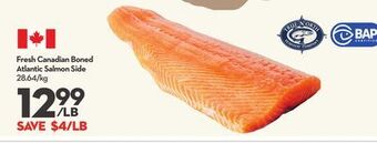 Longo's Fresh canadian boned atlantic salmon side offer