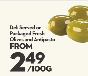 Longo's Deli served or packaged fresh olives and antipasto offer