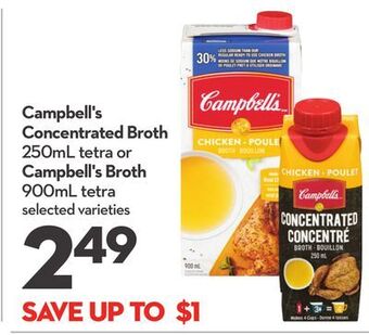 Longo's Campbell's concentrated broth 250ml tetra or campbell's broth 900ml tetra offer
