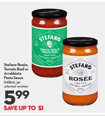 Longo's Stefano rosée, tomato basil or arrabbiata pasta sauce offer