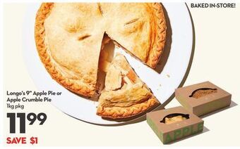 Longo's Longo's 9 apple pie or apple crumble pie offer
