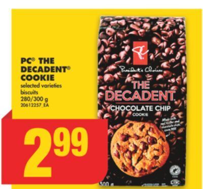 No Frills Pc the decadent cookie, 280/300 g offer