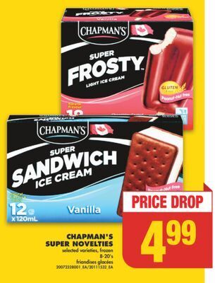 No Frills Chapman's super novelties, 8-20's offer