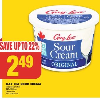 No Frills Gay lea sour cream, 425/500 ml offer