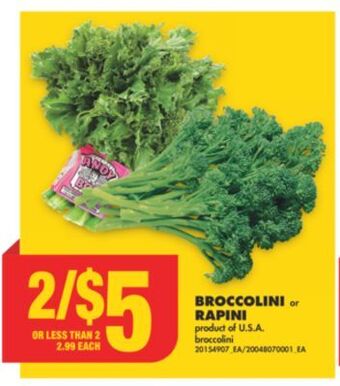 No Frills Broccolini or rapini offer
