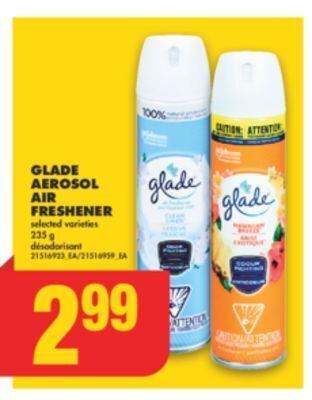 No Frills Glade aerosol air freshener, 235 g offer