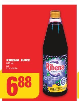 No Frills Ribena juice, 850 ml offer