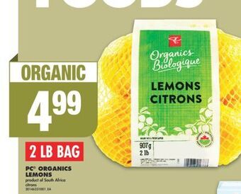 No Frills Pc organics lemons, 2 lb bag offer