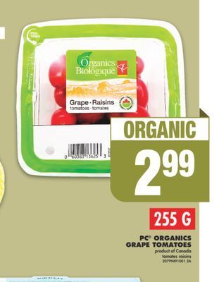 No Frills Pc organics grape tomatoes, 255 g offer