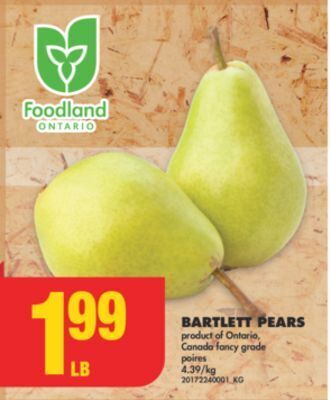 No Frills Bartlett pears offer