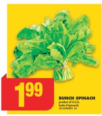 No Frills Bunch spinach offer