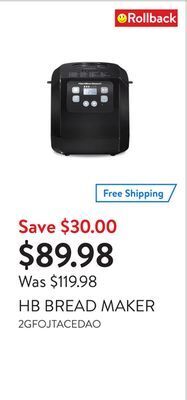 Walmart Hb bread maker offer