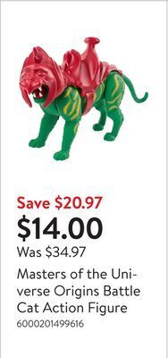 Walmart Masters of the universe origins battle cat action figure offer