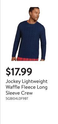 Walmart Jockey lightweight waffle fleece long sleeve crew offer