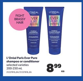 Real Canadian Superstore L'oréal paris ever pure shampoo or conditioner, 200-250 ml offer