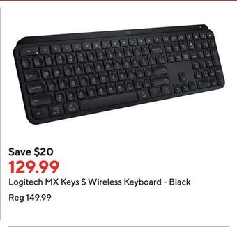 Staples Logitech mx keys s wireless keyboard - black offer
