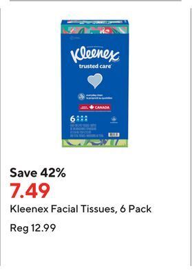 Staples Kleenex facial tissues, 6 pack offer