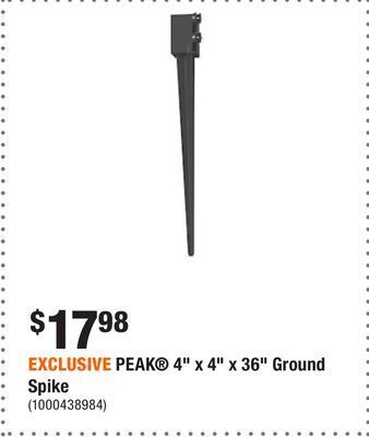 Home Depot Exclusive peak 4 x 4 x 36 ground spike offer