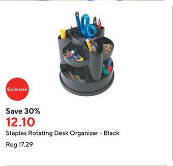 Staples Staples rotating desk organizer - black offer