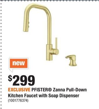 Home Depot Exclusive pfister zanna pull-down kitchen faucet with soap dispenser offer