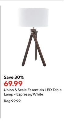 Staples Union & scale essentials led table lamp - espresso/white offer