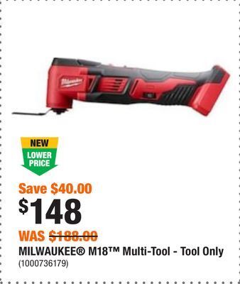 Home Depot Milwaukee m18 multi-tool - tool only offer