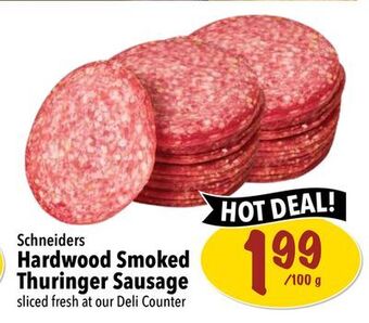 Farm Boy Schneiders hardwood smoked thuringer sausage offer