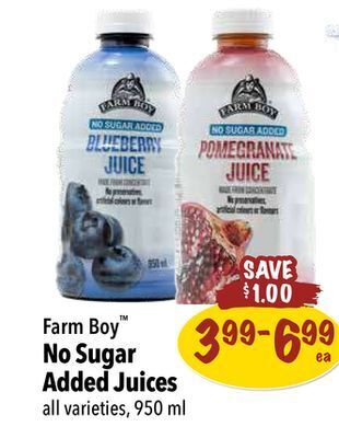 Farm Boy Farm boy no sugar added juices offer