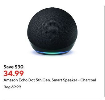 Staples Amazon echo dot 5th gen. smart speaker - charcoal offer