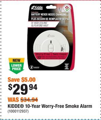 Home Depot Kidde 10-year worry-free smoke alarm offer