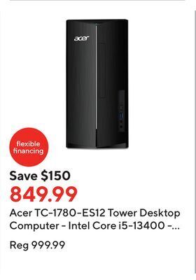 Staples Acer tc-1780-es12 tower desktop computer - intel core i5-13400 - 1tb ssd - 16gb ram - windows 11 offer
