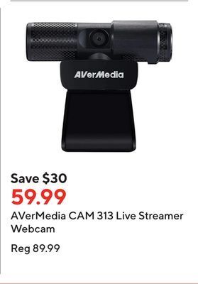 Staples Avermedia cam 313 live streamer webcam offer