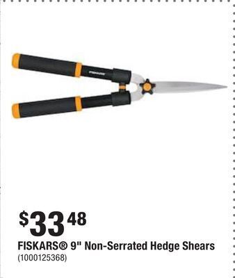 Home Depot Fiskars 9 non-serrated hedge shears offer