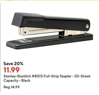 Staples Stanley-bostitch #b515 full-strip stapler - 20-sheet capacity - black offer