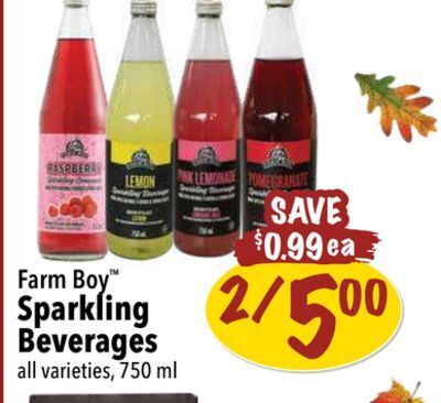 Farm Boy Farm boy sparkling beverages offer