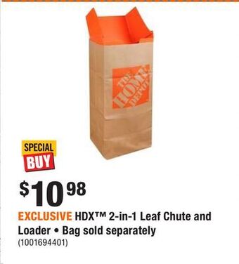 Home Depot Exclusive hdx 2-in-1 leaf chute and loader • bag sold separately offer